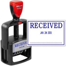 MaxMark Heavy Duty Style 3 Date Stamp with Received self Inking Stamp - Blue Ink