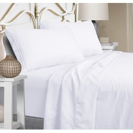 Mejoroom Bed Sheets Set,Extra Soft Luxury King Size Sheets with 15-inch Deep Pocket,Premium Bedding Collection - Breathable Wrinkle Fade Stain Resistant Hypoallergenic - 4 Piece (King,White)