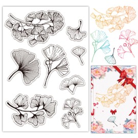 CRASPIRE Leaves Clear Rubber Stamps Ginkgo Leaves Spring Autumn Plant Transparent Postmark Silicone Seals Stamp DIY Scrapbooking Paper Craft Cards Making Photo Album Decorative
