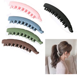 Banana Hair Clip for Women Girls Large Banana Clips Hair for Thick Fine Hair Non Slip Banana Barrett Hair Banana Clip for Women Curly Thick Fish Hair Accessories 5 Pack