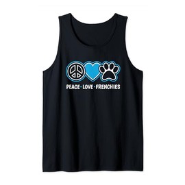 Peace Love French Bulldog Dog Lover Puppy Owner Pet Groomer Tank Top
