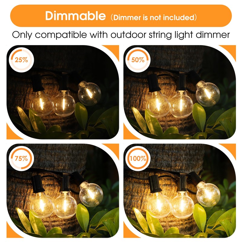 Mlambert G40 LED Replacement Light Bulbs for String Lights, Dimmable