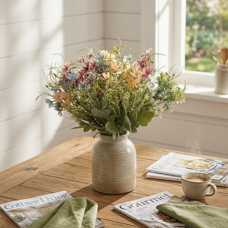 6-Pack Artificial Wildflower Bundles, Faux Spring Flowers for Vase