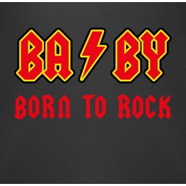 Shirtracer - Baby Bodysuit Long Sleeve Girl Boy - Sayings - BA BY Born to Rock Red, 1 black
