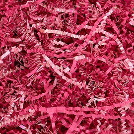 Paper Mart Crinkle Paper Filler, Iridescent Strawberry 10 LB Bag, Shiny Pink Shredded Paper for Gift Baskets, 24 x 16 x 11.5 Inch Compacted Bag of Gift Box Filler