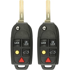 KeylessOption Keyless Entry Remote Control Uncut Blank Car Ignition Key Fob Replacement for LQNP2T-APU (Pack of 2)