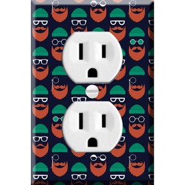 Single Duplex Outlet Cover Wall Plate - Funny faces of St. Patrick's Day