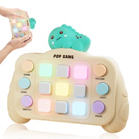 ZZBIFRJ Fidget Pop It Electronico, Juego Sensorial con música y RGB Luces de Color, para Aliviar El Estrés y El Aburrimiento, Juguetes de Fiesta para niños, Adolescentes, Adultos (Dinosaurio)