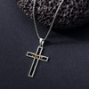 ROMANTICWORK Cross Necklace for Men 925 Sterling Silver Yhwh Yahweh