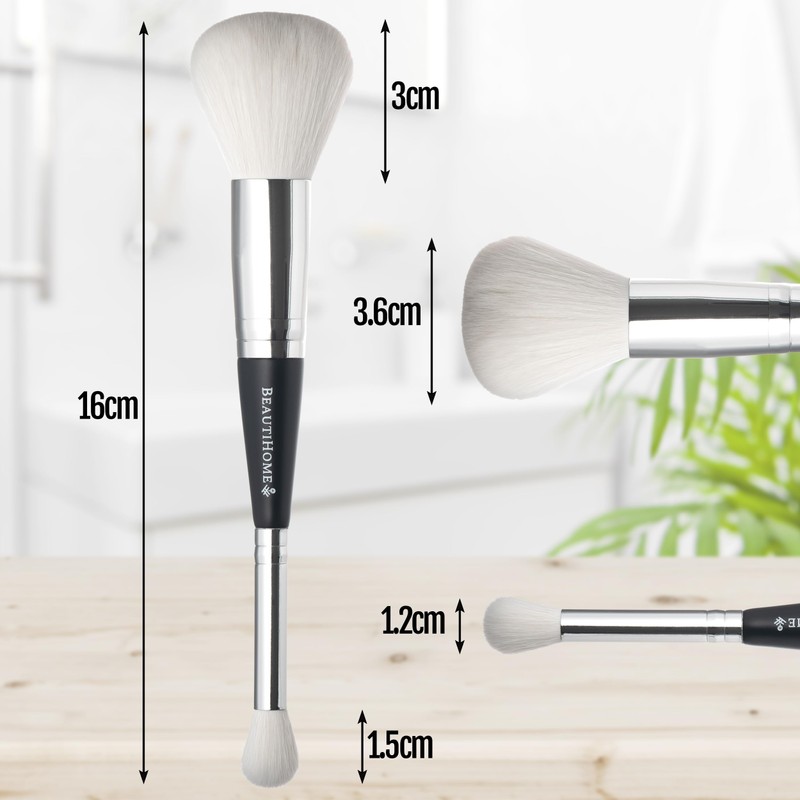 BeautiHome Makeup Brush -2-in1 Eye Blending & Powder Brush -