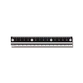 RF APJ188B Easy to Read Black and White Ruler, 5.9 inches (15 cm), Set of 2