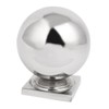Sourcingmap 80mmx80mm Ball Top Cap 201 Stainless Steel Silver Tone