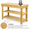 BAMBUROBA Shoe Rack Storage Bench Bamboo Organizer Entryway Organizing Shelf