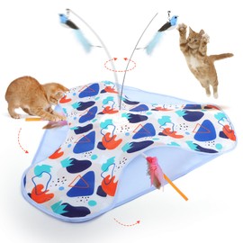 CaitPal Interactive Cat Toy for Indoor Cats - Rechargeable Hunting Enrichment Toys with Suction Cup & Rotating Rod, 3-Speed Quiet Motor