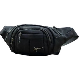 Fanny Pack Waist Bag: Large Hip Pouch Bum Bag Fannie Pack Phanny Fannypack Waistpack Bumbag Beltbag Sport Slim Fashionable for Jogging Hiking Hiker Woman Man Pure black (Black)