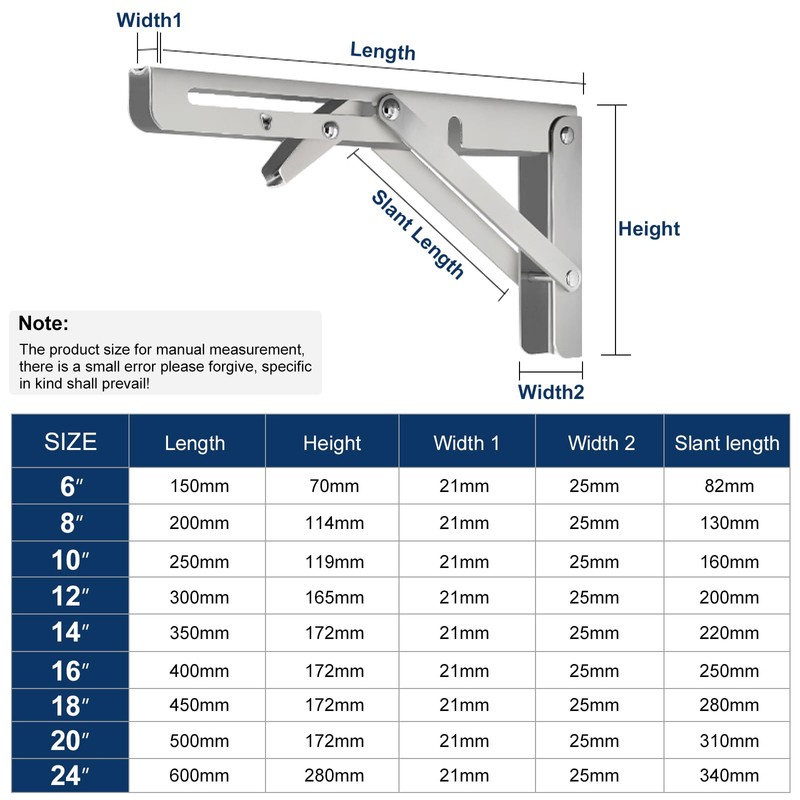 Heavy Duty 8 Inch Folding Shelf Brackets 2 Pack –