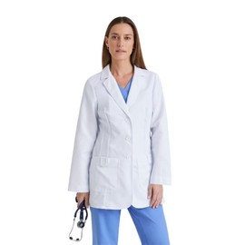 Grey's Anatomy 7446 Missy 2 Pkt White Lab Coat w/ Back Tab X-Small