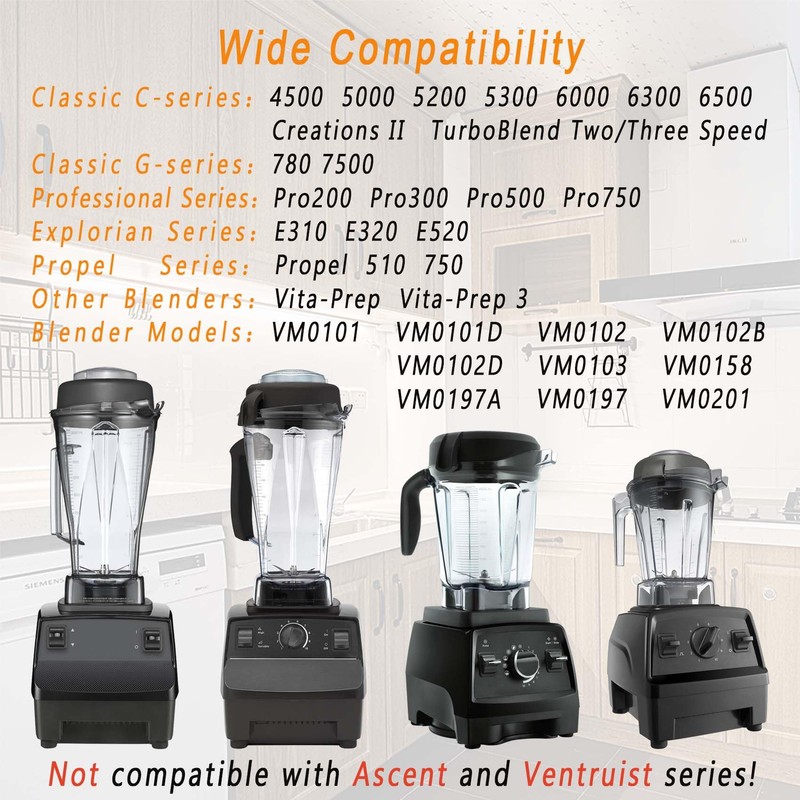 EastFune for Vitamix Blenders 32oz Dry Grains Container, replace 5000