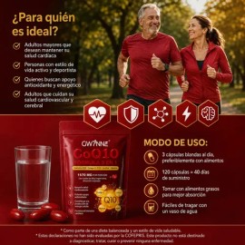 Gwynne Coq10 Cápsulas con PQQ  CoQ10 400mg Omega-3 Supplement, 120 Softgels                                                                           