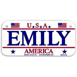 Gift House Emily USA Bike Plate - Made in USA, 3x6 Embossed Aluminum