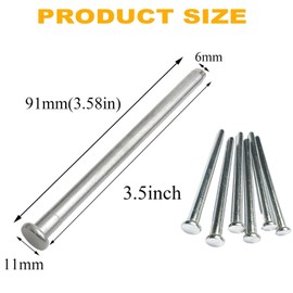 Door Hinge Pins for Doors 3.5 Inches Door Hinge Pin, Residential Door Hinge Pins ，Durable Modern Style Hinge Pins for Interior Door Security Replacement (10, Silvery)