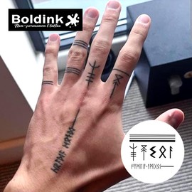 Boldink Semi-permanent tattoos, party gifts, realistic finger tattoos, waterproof and non-reflective, suitable for boys and girls, exquisite packaging（Finger Tattoo 12）