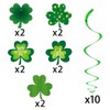 10Pcs St. Patrick's Day Decorations Hanging Swirl,Lucky Shamrock Hanging Ceiling