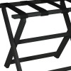 Homeroots Earth Friendly Black Folding Luggage Rack With Black Straps