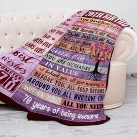 70th Birthday Gifts for Women Blanket,Gifts for 70 Year Old Woman,70th Birthday Decorations,70th Birthday Gifts,1953 Birthday Gifts for Women,Her,Sister,Soft Cozy Throw Blanket 60"x50"