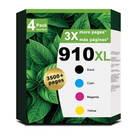 910XL Ink Cartridges Combo Pack Replacement for HP 910 XL 4 Pack (HP910XL HP910) to use with 8015e 8025e 8020 8028e 8025 8010 8035 8030 8035e 8034e 8028 8022e 8015 Printers (Cyan Magenta Yellow Black)