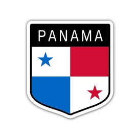 Squiddy Panama Flag Shield - Vinyl Sticker for Car, Laptop, Notebook (5" high)