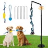 Tether Outdoor Dog Tug Toy, 360° Rotating Spring Pole, 3