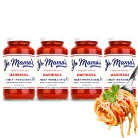 Yo Mama's Foods Keto Marinara Pasta and Pizza Sauce - Pack of (4) - No Sugar Added, Low Carb, Low Sodium, Gluten Free, Paleo Friendly, and Made with Whole, Non-GMO Tomatoes.