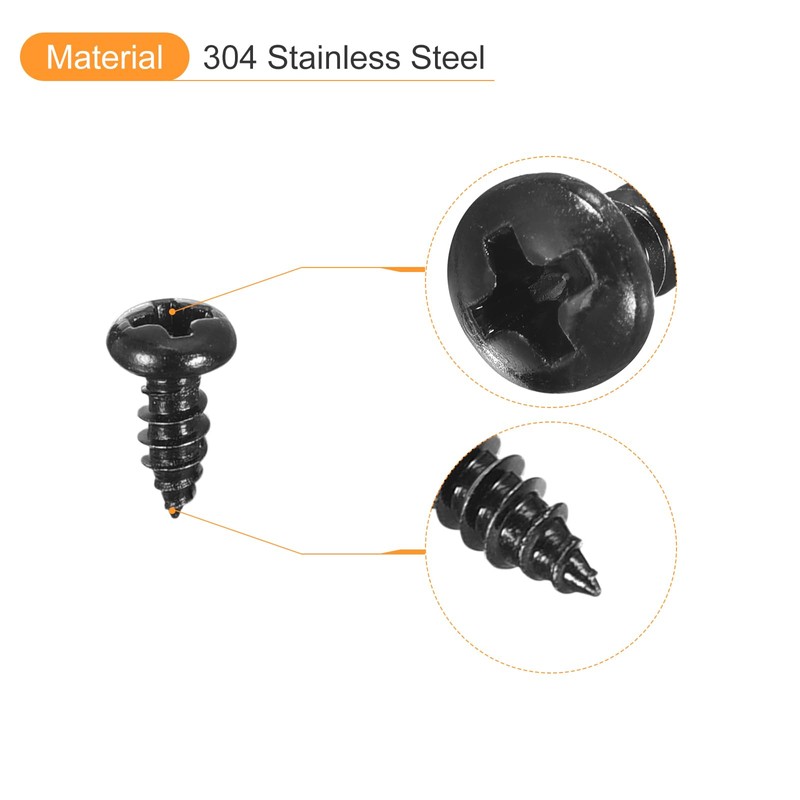 QUARKZMAN 3 mm x 8 mm Phillips Pan Head Self-Tapping