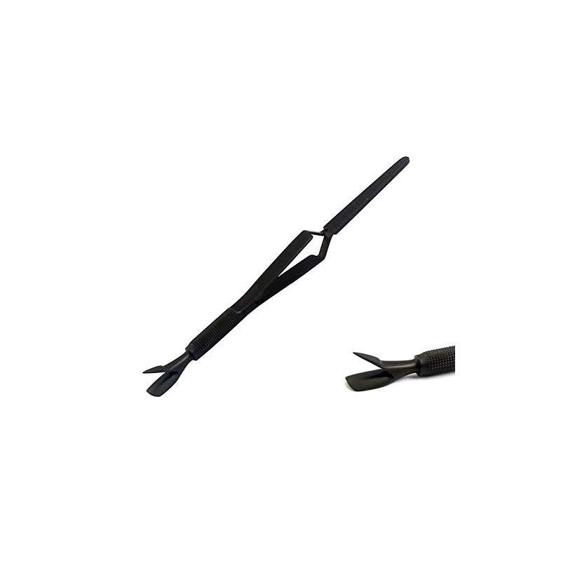 OdontoMed2011 Black Color Universal Tweezer 7'' Acrylic Nail Art Pincher