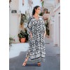 Yanziliu Kaftan Dress for Women,2025 Plus Size Hawaiian Batwing Sleeve