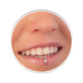 Fake Lip Hoop 20G White Opal - 925 Silver Faux Lip Piercing - No Piercing Needed Lip Hoop Rings