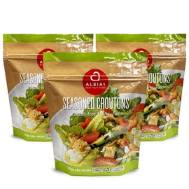 Aleia’s Gluten Free Seasoned Croutons – 5.5 oz (3 Pack) – Crunchy Topping for Salads & Soups – Gluten Free, Dairy Free, Soy Free, Low Sodium, No MSG, Kosher