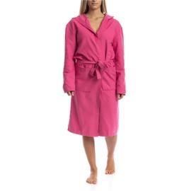 o-day Microfibre Bathrobe for Men Women Space Saving Unisex Adult Bathrobe with Pockets and Belt Ideal for Travel Pool Gym Lightweight Soft, fuchsia