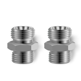 Joytrace 2pcs M16 to M16 Carbon Stee Fittings Adapters for Mini Excavator Adapting, Reducing Or Enlarging Connect Such Air Pipe, Fuel Pipe, Water Pipe, Etc Full Port Straight Pipe Fitting Connector