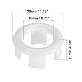 sourcing map Pack of 6 Sink Cover Overflow Cover Insert in Hole Ring Covers Caps White