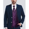 DiBanGu Men's Purple Paisley Vest Tie Set Silk Woven Suit