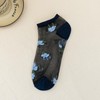[Feiyda] 靴下 レディース 夏用 花柄刺繍 かわいい アンクルソックス 薄手素材 透明 通気性