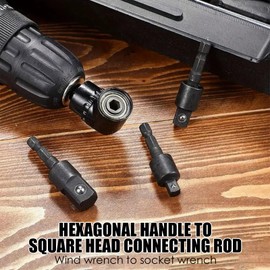 Angle Drill Attachment, 105° Right Angle Drill Adapter, Cordless Screwdriver Angle Attachment for Hand Drills, Electric Drill Accessory for Tight Spaces and Precision Work