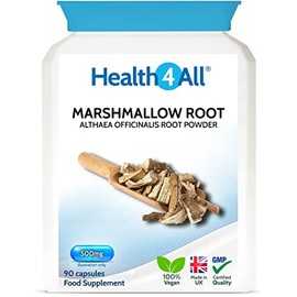 Marshmallow Root 500mg 90 Capsules (V) (not Tablets) Vegan. Made in The UK by Health4All
