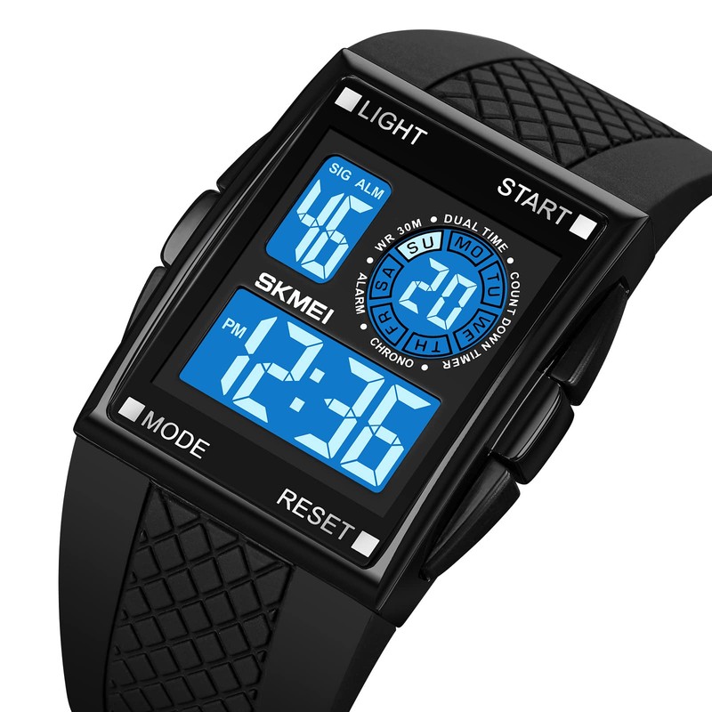 Gosasa Men Sports Military Watches Digital Airplane Shaped LED Light