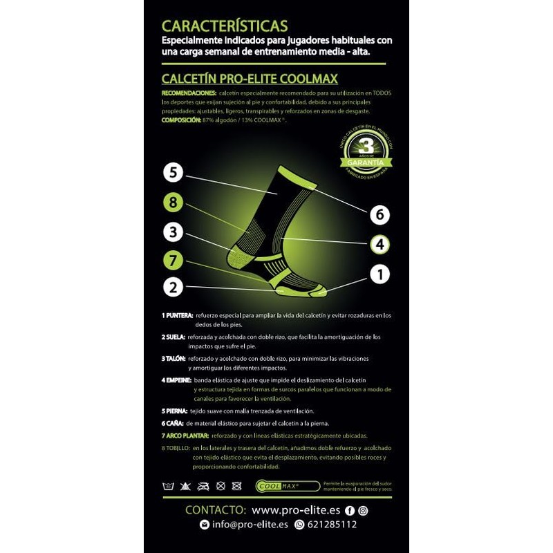 Pro Elite COOLMAX Sock - Red - 9-11