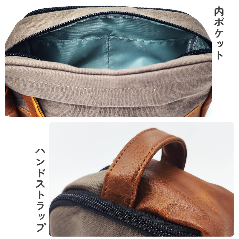 GODCHI pen case Leather, Braun, Leather