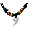 exoticdream Shark Tooth Rasta Short Beads Necklace Handmade Hawaiian Style
