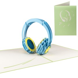 Sweetpopup® 3D Pop Up Card Congratulations Filigree Handmade Folding Card Headphones / Headphone, 092